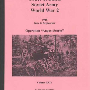 Order of Battle Soviet Army World War 2, Vol. 24 - Operation August ...